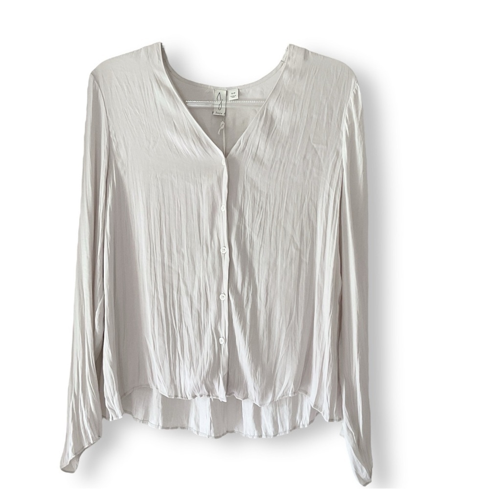 Joie V Neck Button Down Blouse Sz S Gauze Neutral Lightweight Top Minimalist NWT